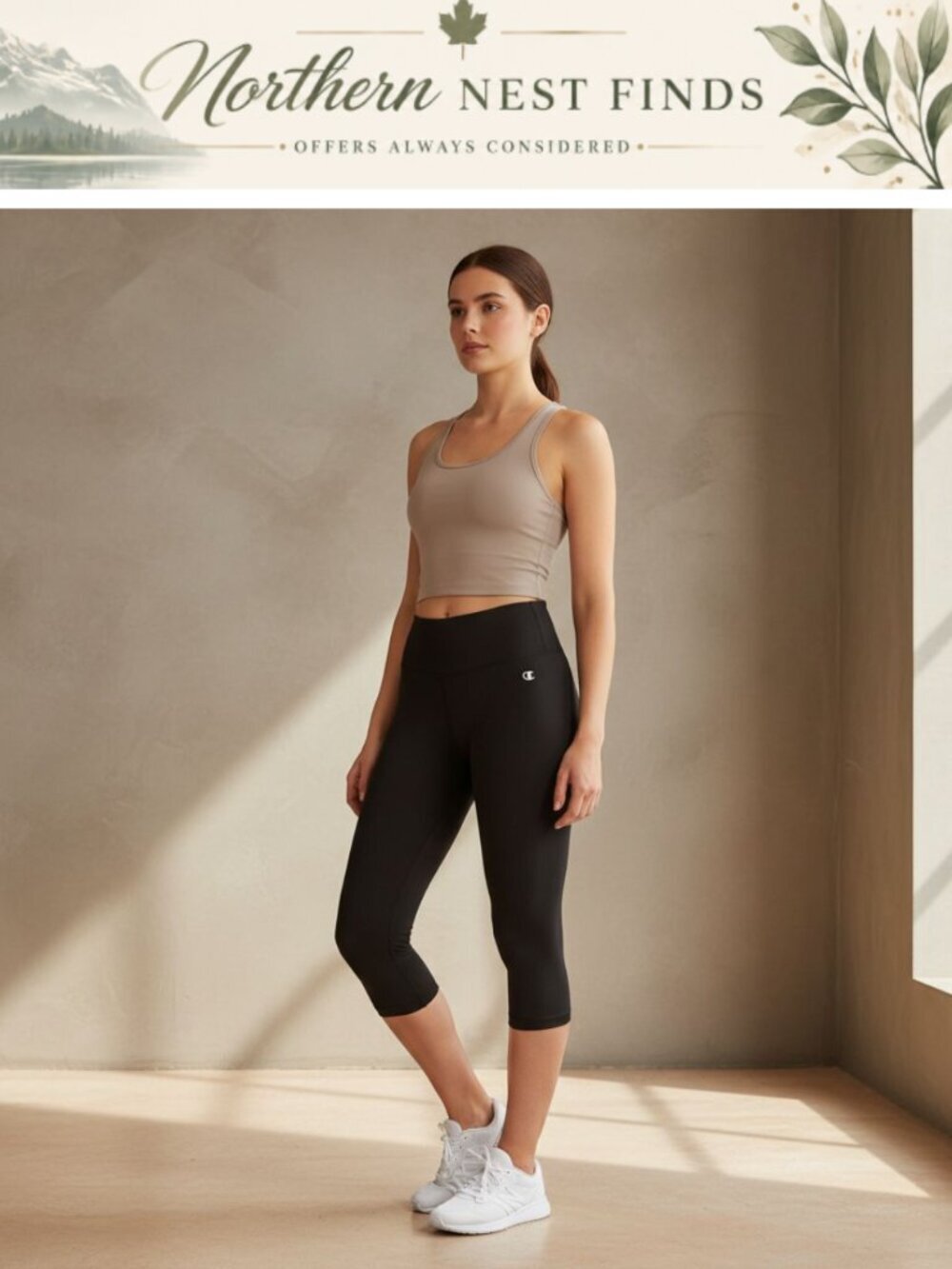 Cotton Stretch High Waist Crop Leggings Yoga Workout Capri